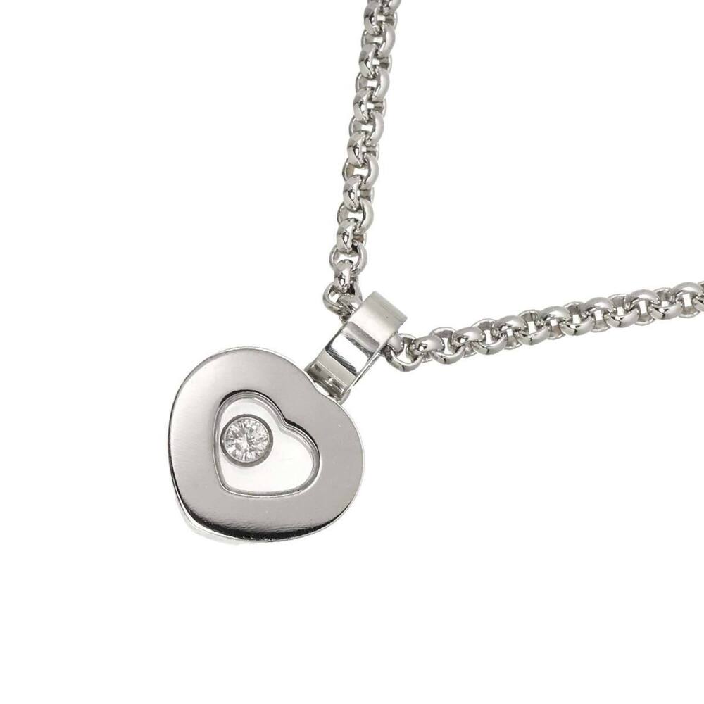 CHOPARD 18k Silver Diamond Heart Necklace